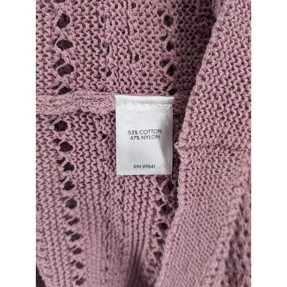 J.Jill Loose Knit Sweater Petite Medium Mauve Oversized Cutout Textured Relaxed - Picture 4 of 10
